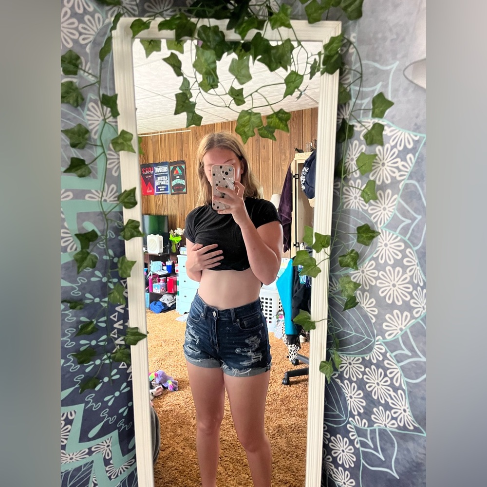 Has been worn, very nice shorts, and are still in perfect condition